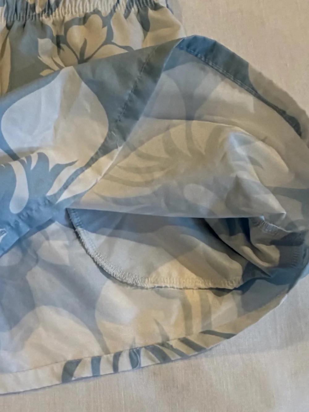 Men's Light Blue Floral Swim Bermudas with Drawstring